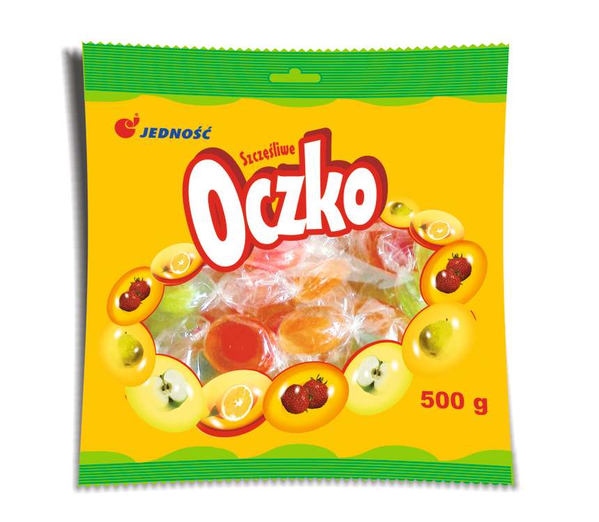 Jedność Karmelki owocowe Oczko 500 g