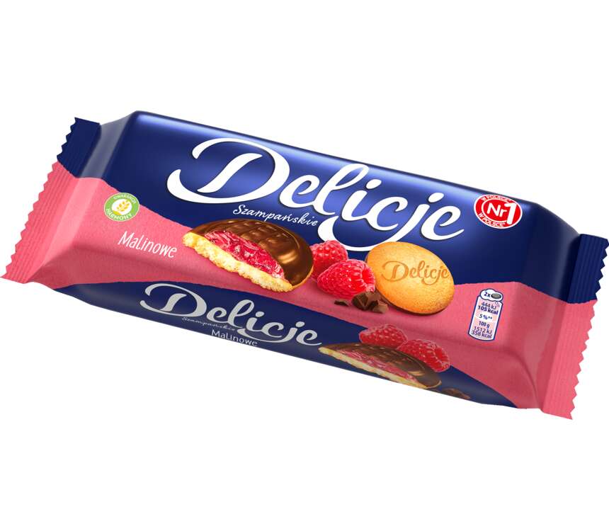Delicje szampańskie Biszkopt z galaretką malinowe 147 g kaufland.pl