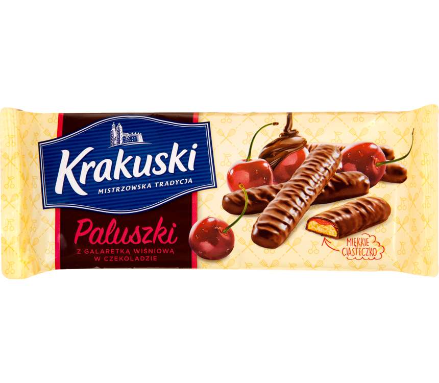 Krakuski Paluszki z galaretką wiśniową w czekoladzie 144 g kaufland.pl