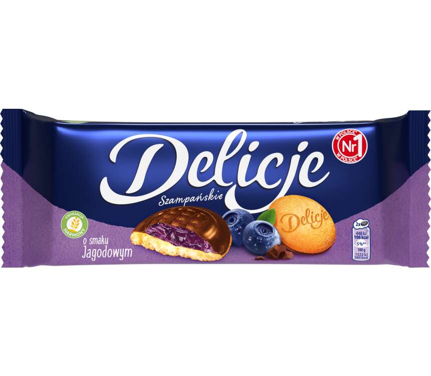 Delicje szampańskie Biszkopt z galaretką jagodowe 147 g kaufland.pl
