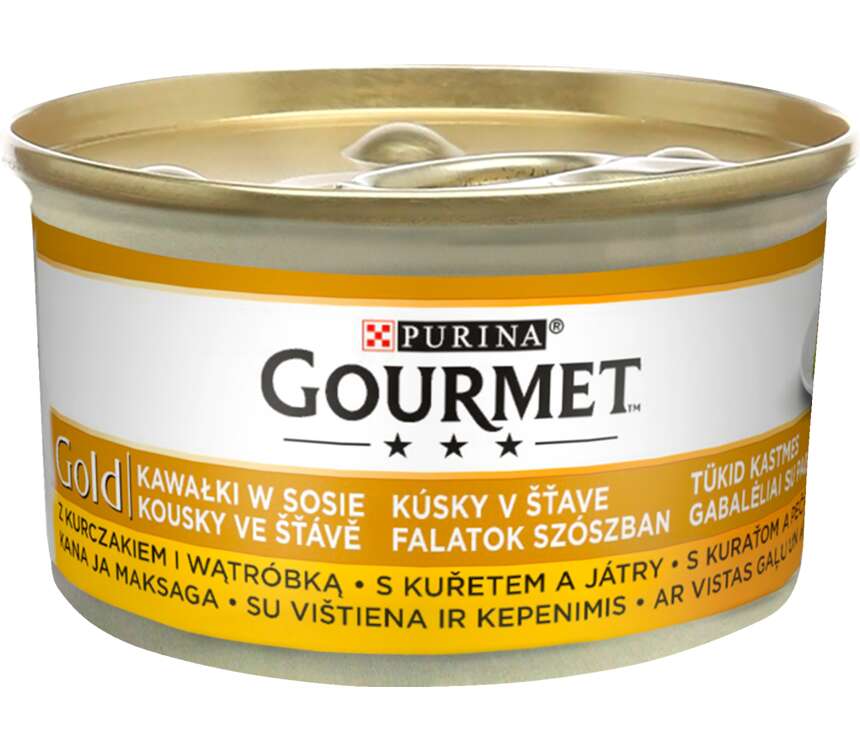 Gourmet Gold Pokarm dla kotów kurczak-serca 85 g