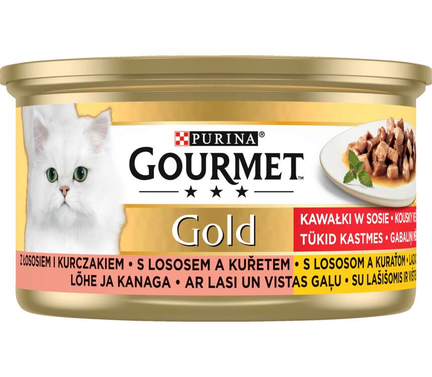 Gourmet Gold Pokarm dla kotów łosoś+kurczak 85 g
