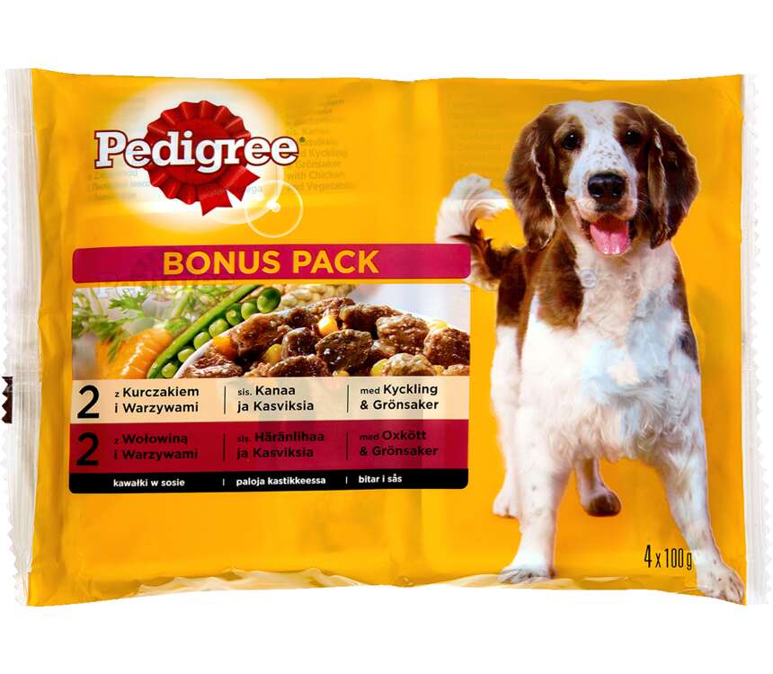 Pedigree Pokarm dla psa kurczak, wołowina 4x100 g kaufland.pl