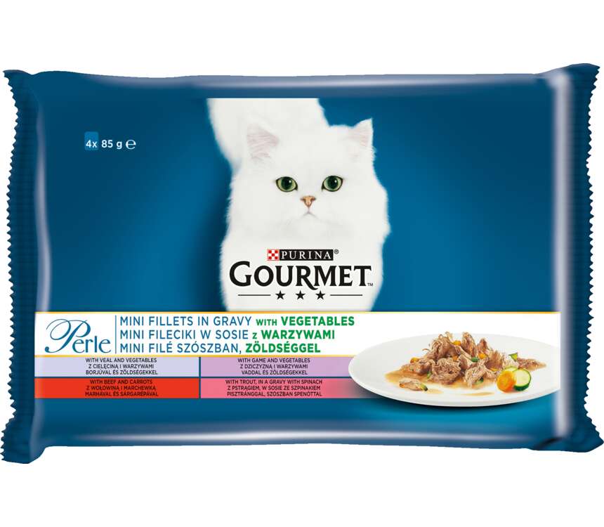 Gourmet Perle Pokarm dla kotów w sosie warzywnym 4x85 g