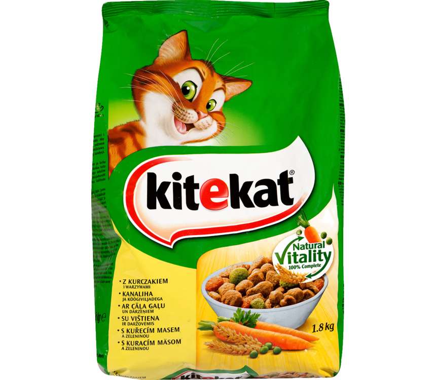 Kitekat Sucha karma d/kotów kurczak-warzywa 1,8 kg