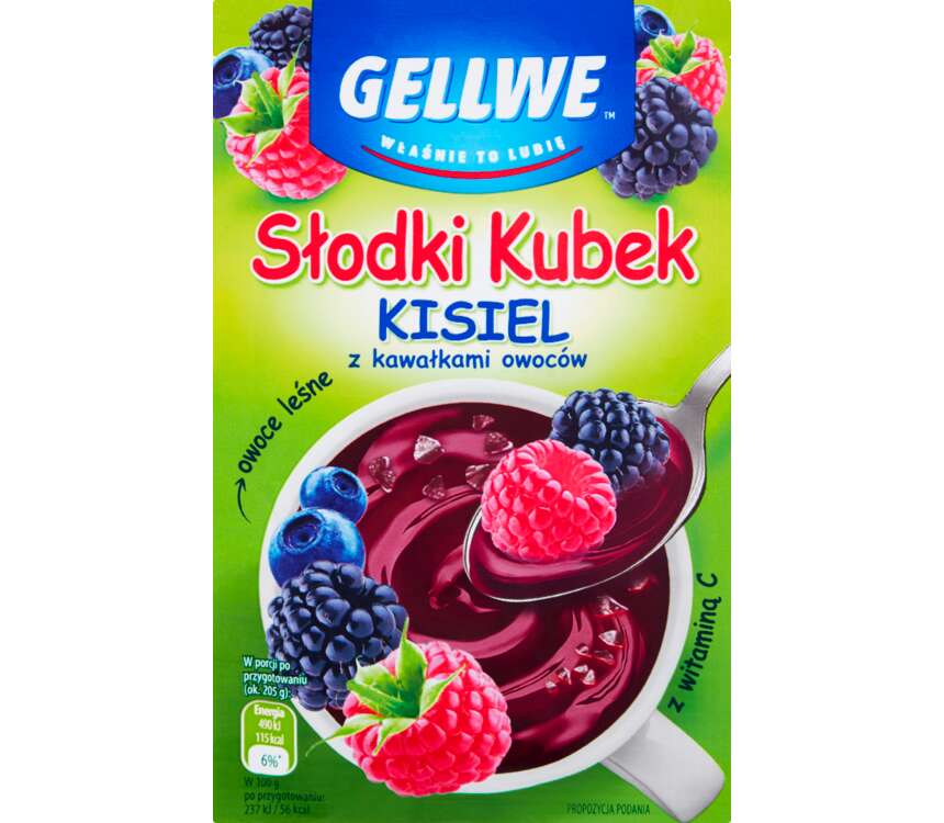 Gellwe Słodki Kubek Kisiel owoce leśne z kawałkami owoców 30 g kaufland.pl