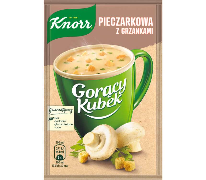 Knorr Gorący Kubek Zupa pieczarkowa z grzankami 15 g kaufland.pl
