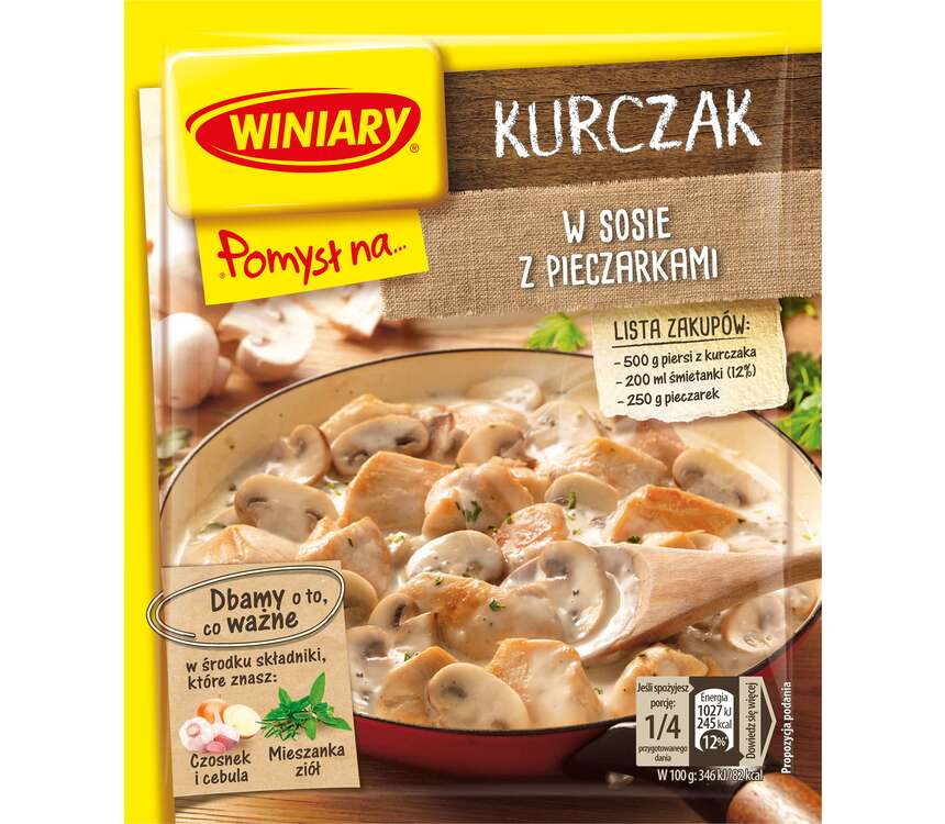 Winiary Pomysł na... Kurczaka z pieczark.  32 g kaufland.pl