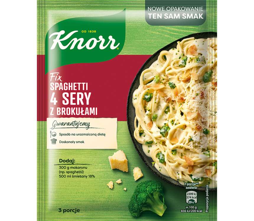 Knorr Fix do potraw 4 sery z brokułami 43 g kaufland.pl