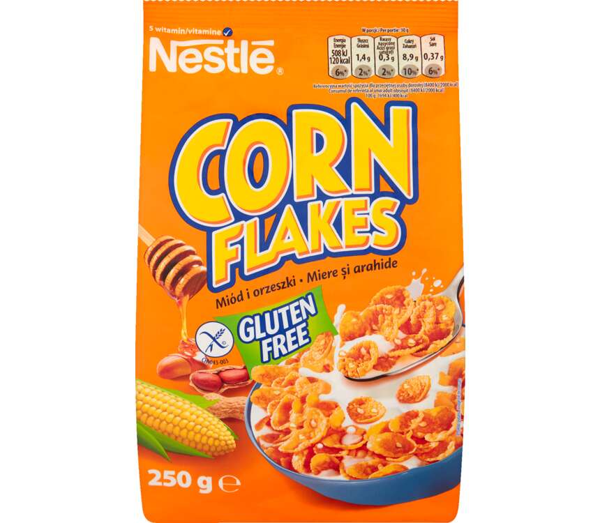 Nestle Corn Flakes Miód i Orzeszki płatki śniadaniowe 250 g kaufland.pl