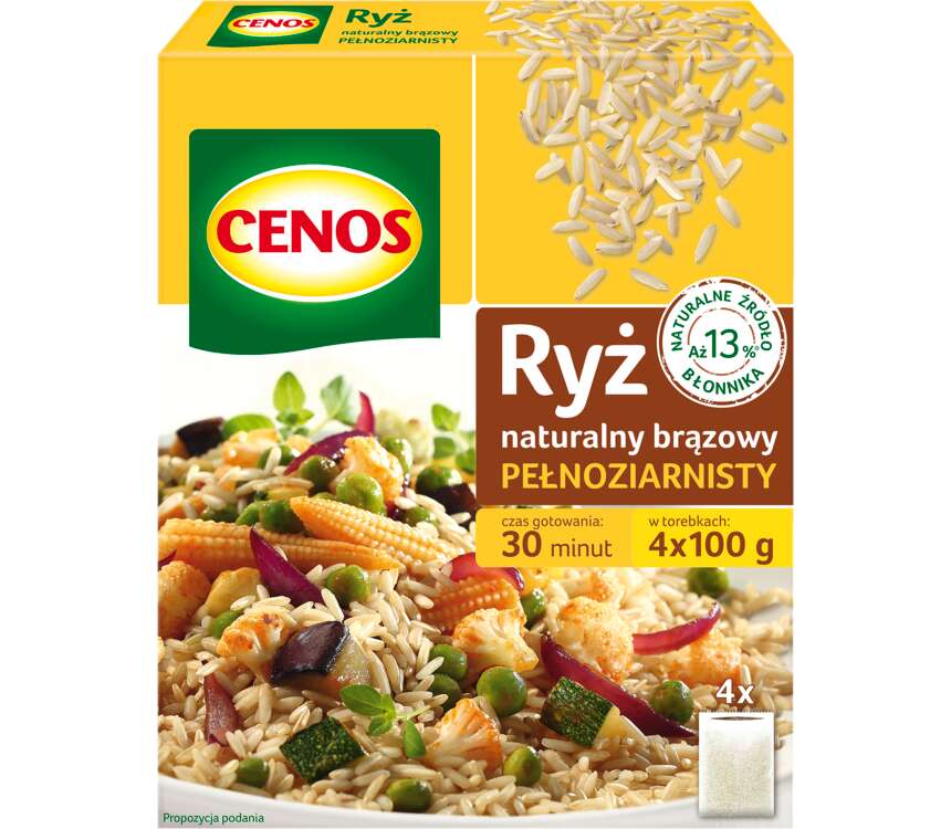 Cenos Ryż naturalny brązowy 4x100 g kaufland.pl