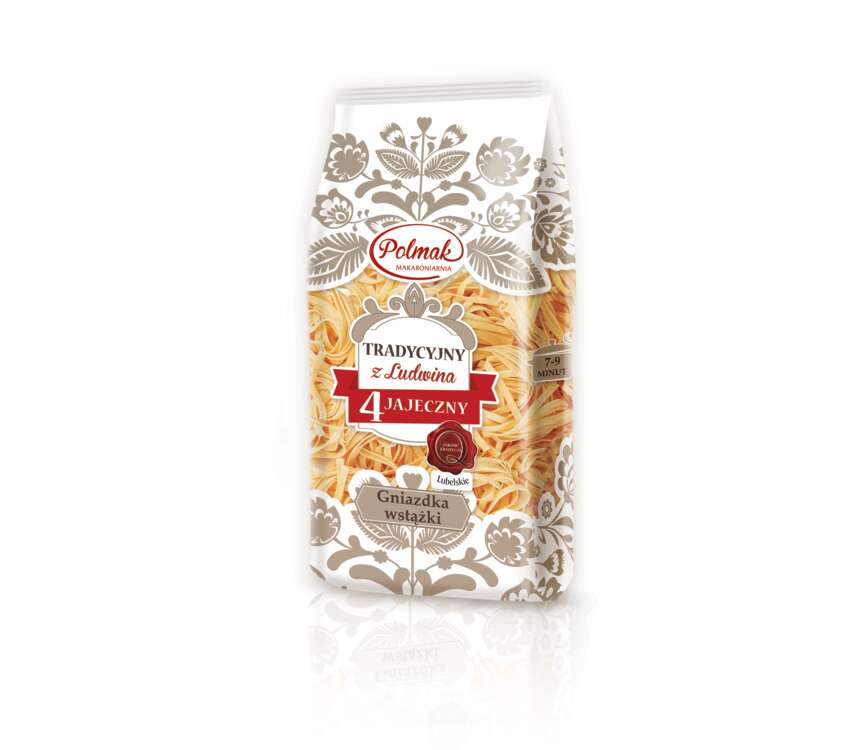Pol-Mak Tradycyjny Makaron 4-jajeczny gniazda wstążki 500 g