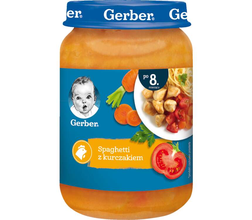 Gerber 9M Spaghetti z kurczakiem 190 g