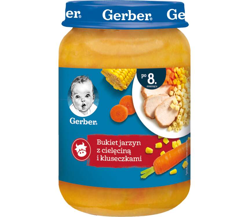 Gerber 9M Obiadek jarzynki cielęcina kluseczki 190 g