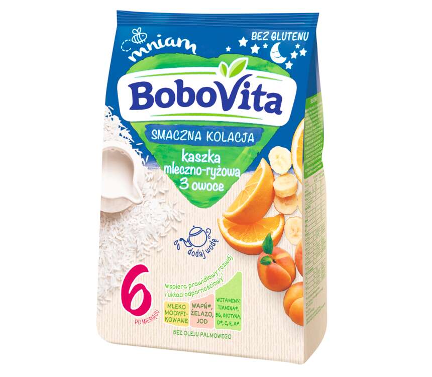 BoboVita Kaszka mleczno- ryżowa, wieloowocowa 230 g