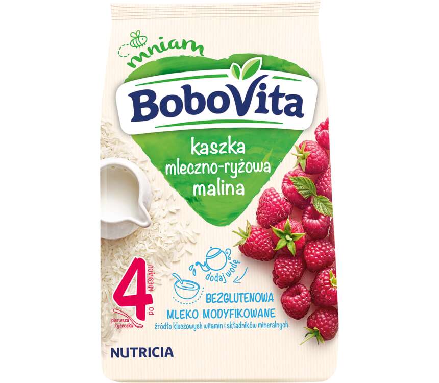 BoboVita Kaszka mleczno- ryżowa, maliny 230 g kaufland.pl