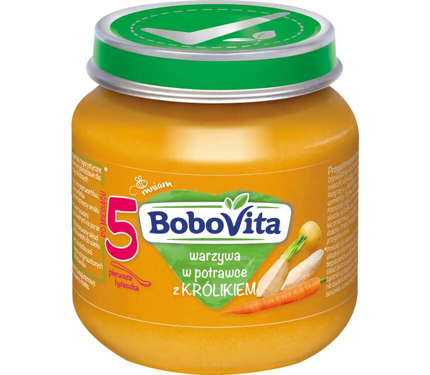 BoboVita 6M Danie dla dzieci warzywa z królikiem 125 g