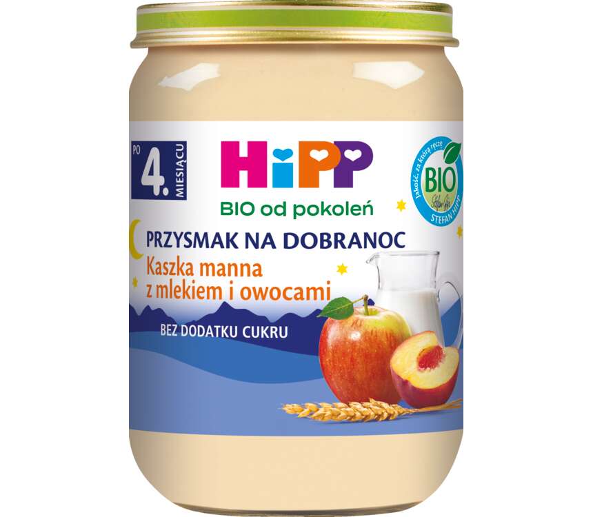 Hipp Bio Kaszka manna z mlekiem i owocami 190 g