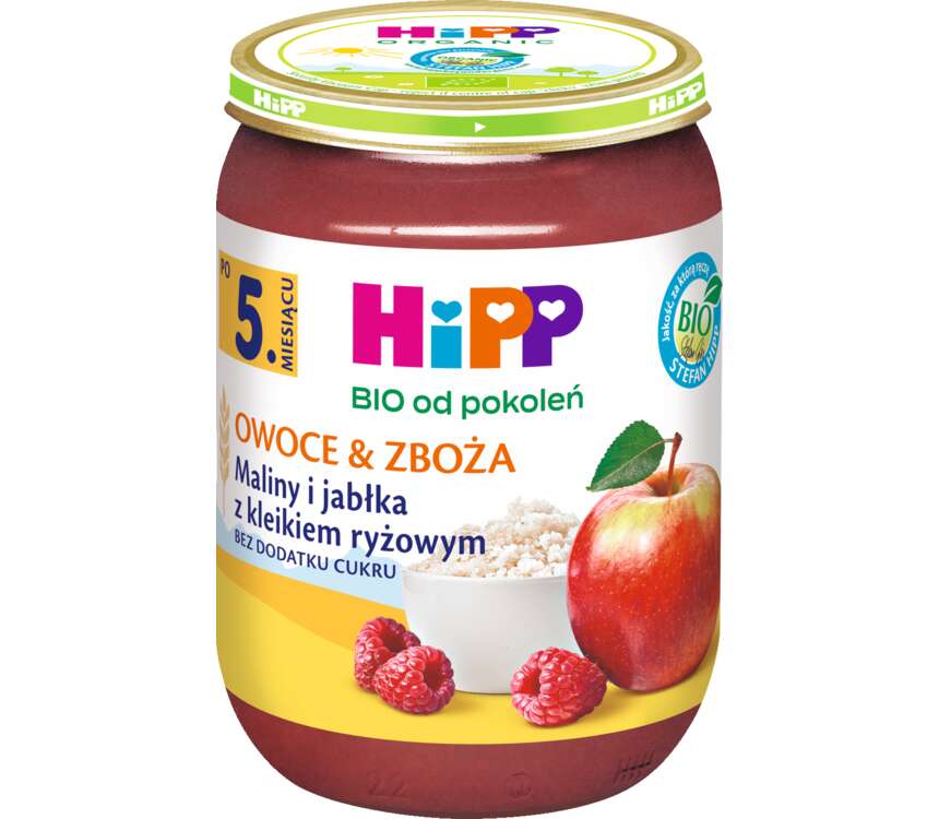 Hipp BIO 6M Kleik ryżowy z maliną i jabłkiem 190 g