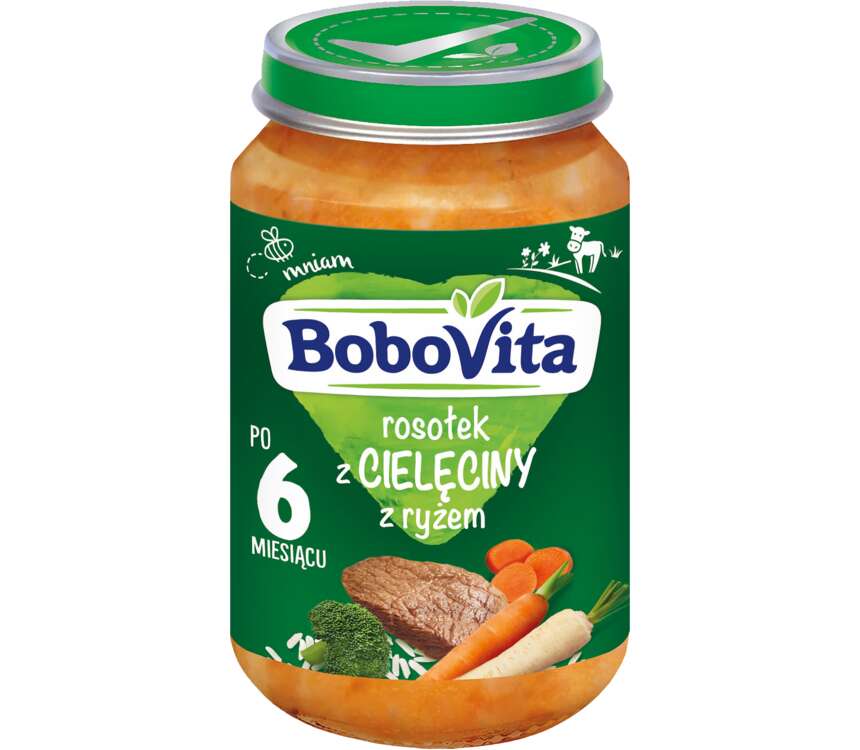 BoboVita Danie dla dzieci rosół z cielęc., ryż 190 g