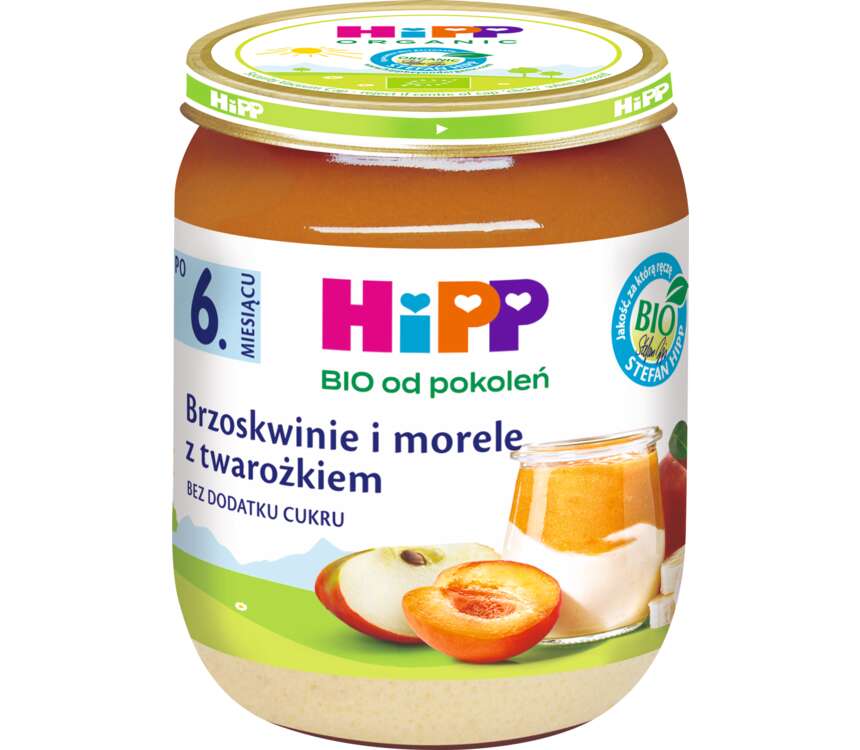 Hipp BIO 7M Owocowy Duet Brzoskwinie- morele-twarożek 160 g