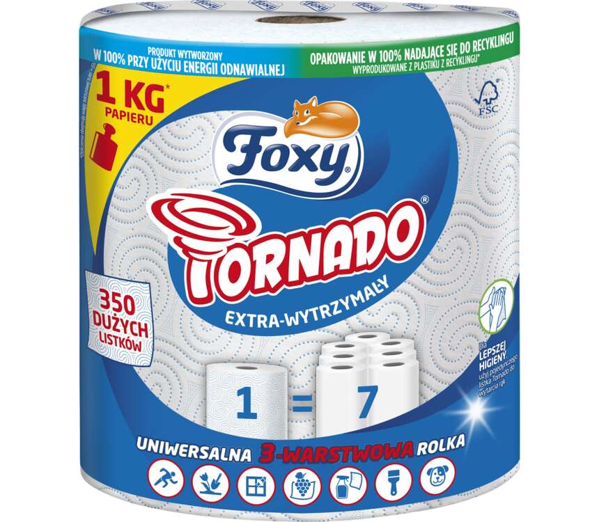 Foxy Tornado Ręcznik papierowy 3-warstwowy 1 szt.