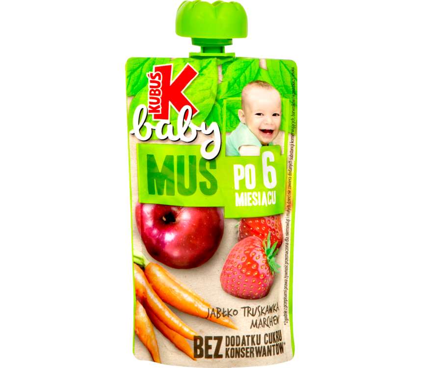 Kubuś Baby mus jabłko, truskawka, marchewka 100 g