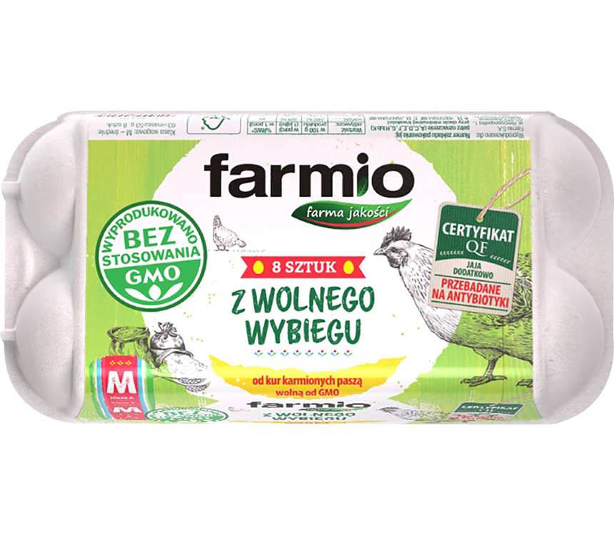 Farmio Jaja wolny wybieg klasa wagowa M 8 sztuk