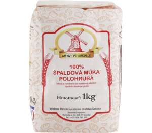 Špaldová múka polohrubá alebo hladká