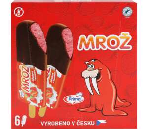 Mrož Mrazený krém jahoda
v tmavej čokoládovej poleve