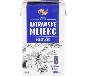 Tatranské Trvanlivé mlieko
polotučné Tatranské Trvanlivé mlieko
polotučné