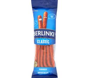 Berlinki Kabanosy classic
85 g Berlinki Kabanosy classic
85 g