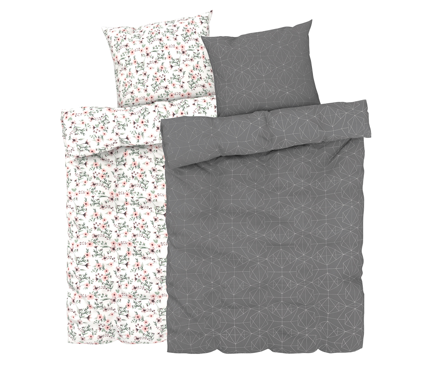 LIV&BO® Satin-Wendebettwäsche-Set ca. 155 x 220 cm