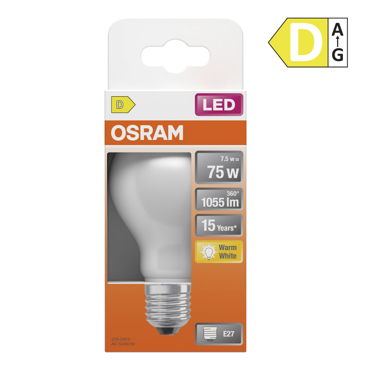 OSRAM LED-Filament-Birne E27 matt 7,5 W, 1.055 lm, 2.700 K