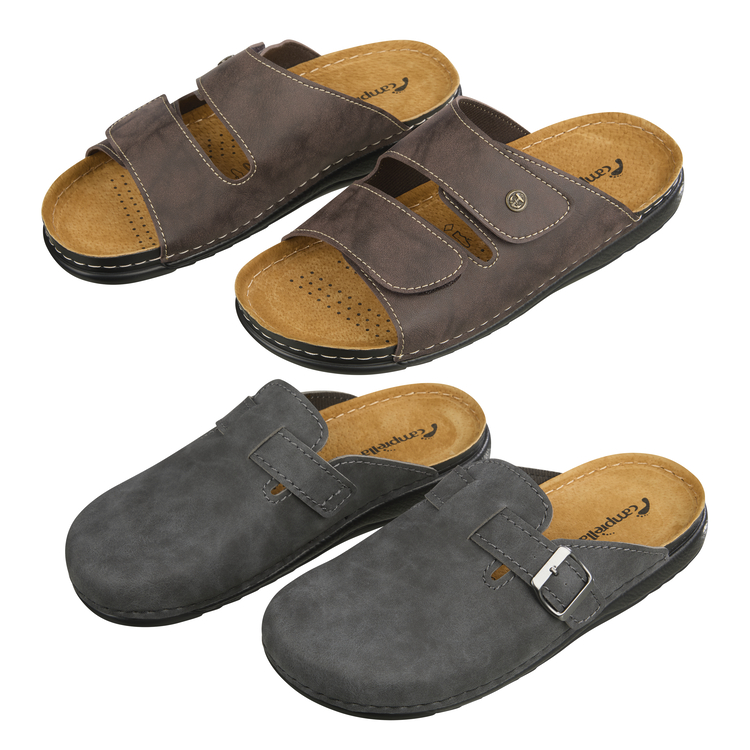 CAMPRELLA Herren-Comfort-Pantoletten