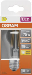 OSRAM LED-Filament-Birne E27 klar 7,5 W, 1.055 lm, 2.700 K